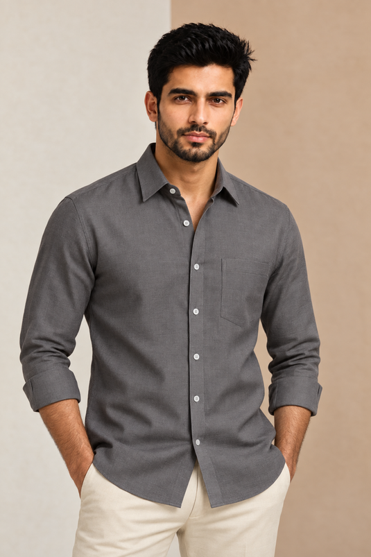 Translation missing: en.Charcoal Grey Premium Bamboo Cotton Shirt