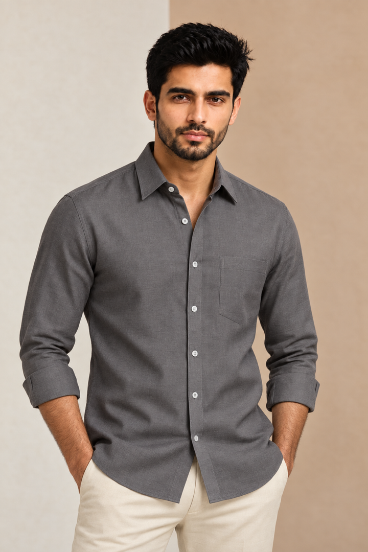 Translation missing: en.Charcoal Grey Premium Bamboo Cotton Shirt