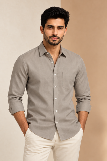 Translation missing: en.Taupe Premium Bamboo Cotton Shirt