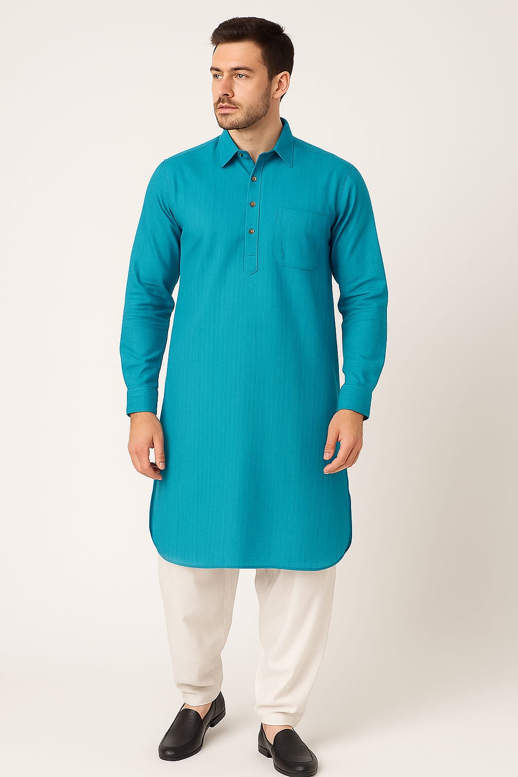 Pathani Kurta with White Salwar