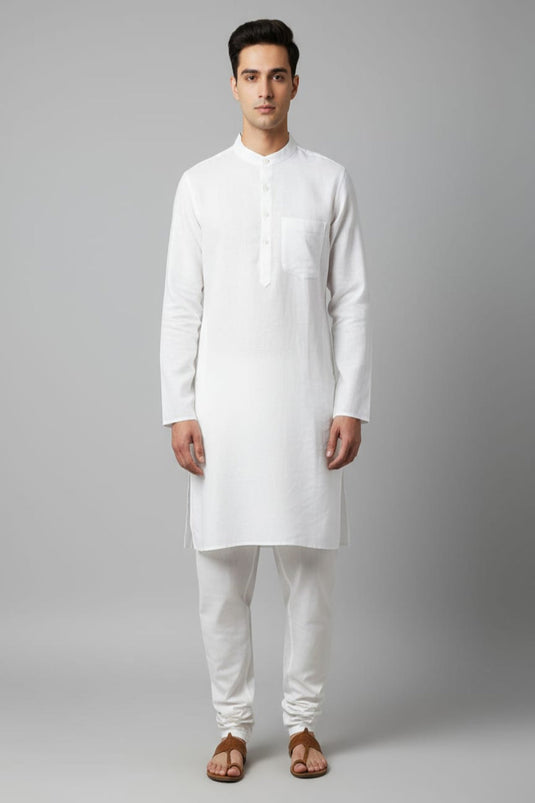 Translation missing: en.Men's Linen White Kurta
