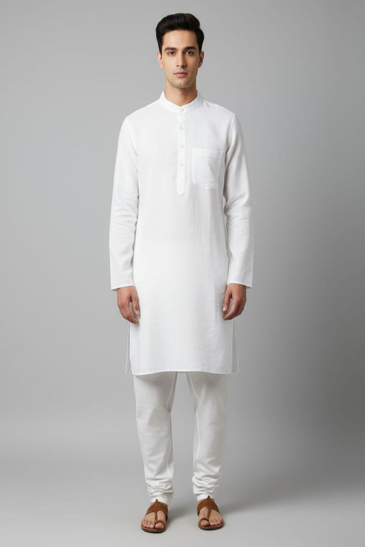Translation missing: en.Men's Linen White Kurta