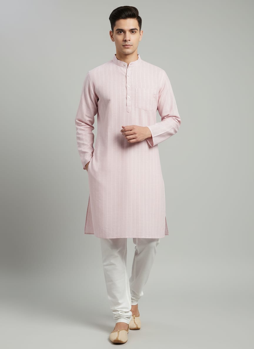 Men's Linen Striped Kurta