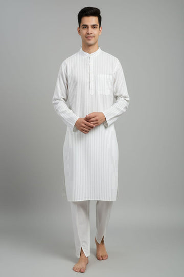 Translation missing: en.Men's Linen Cotton Striped Kurta