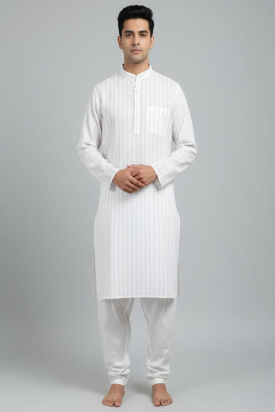 Translation missing: en.Men's Linen Cotton Striped Kurta