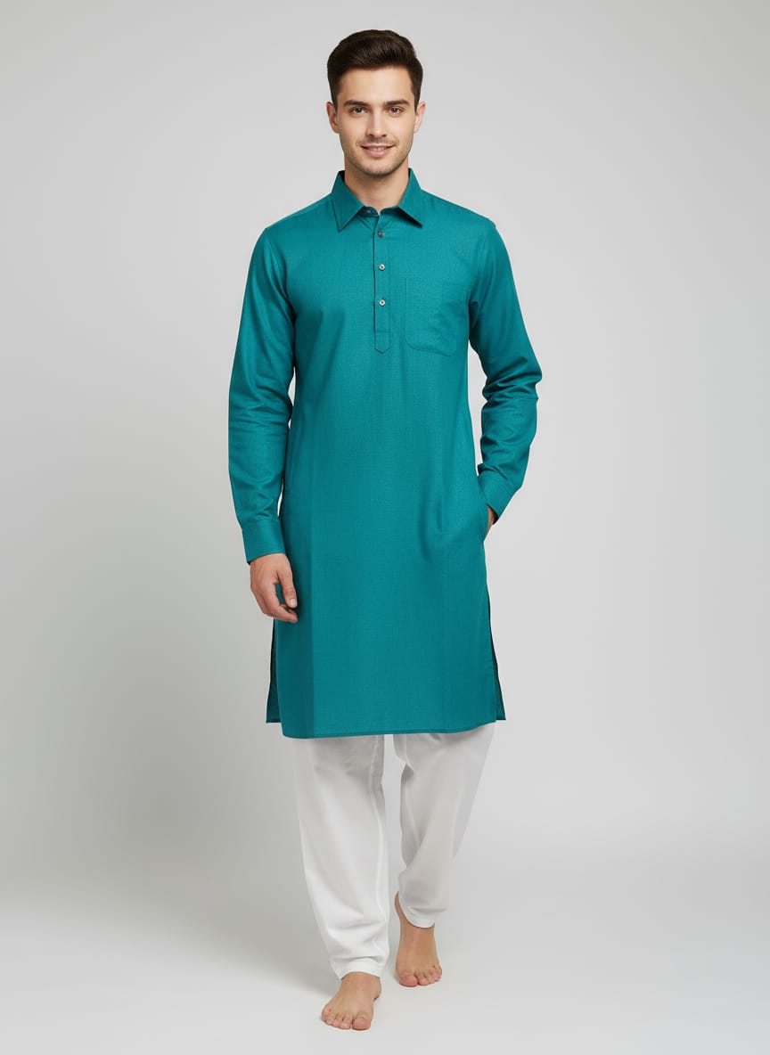 Pathani Kurta with White Salwar
