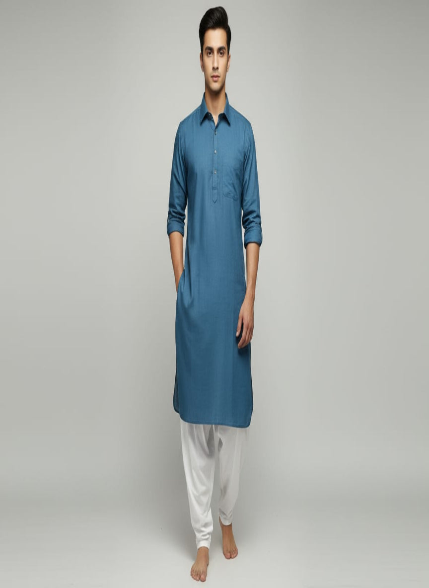 Pathani Kurta with White Salwar