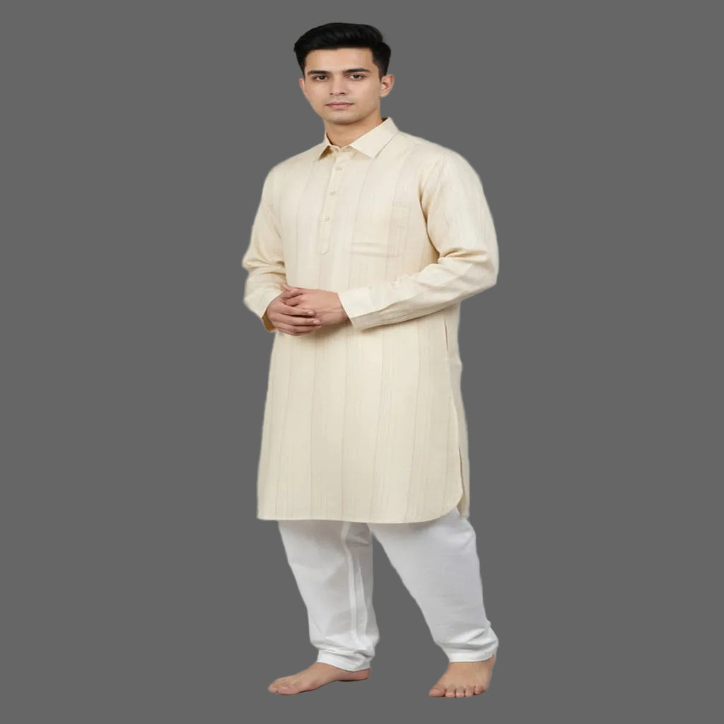 Pathani Kurta with White Salwar