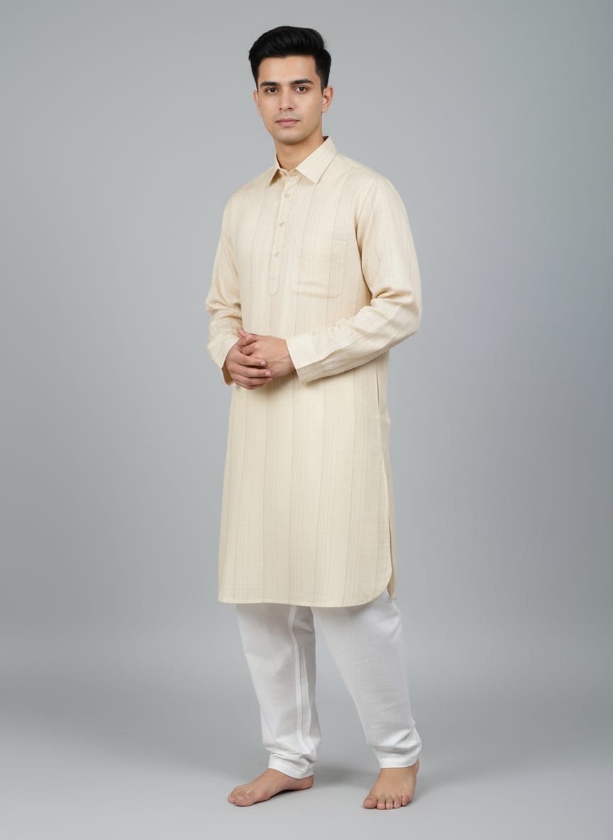 Pathani Kurta with White Salwar