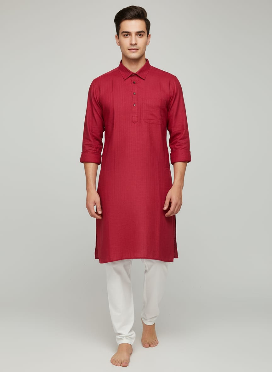 Pathani Kurta with White Salwar