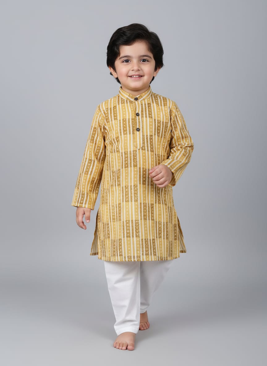 Kids Printed Kurta Pajama Set