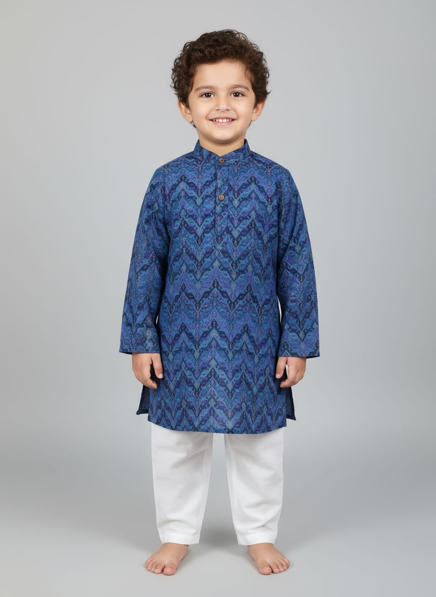 Kids Printed Kurta Pajama Set