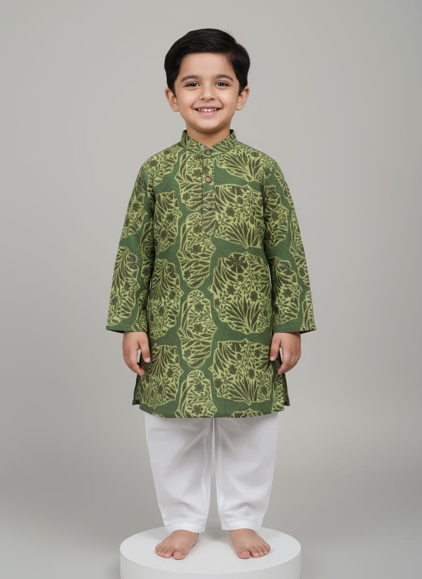 Kids Printed Kurta Pajama Set