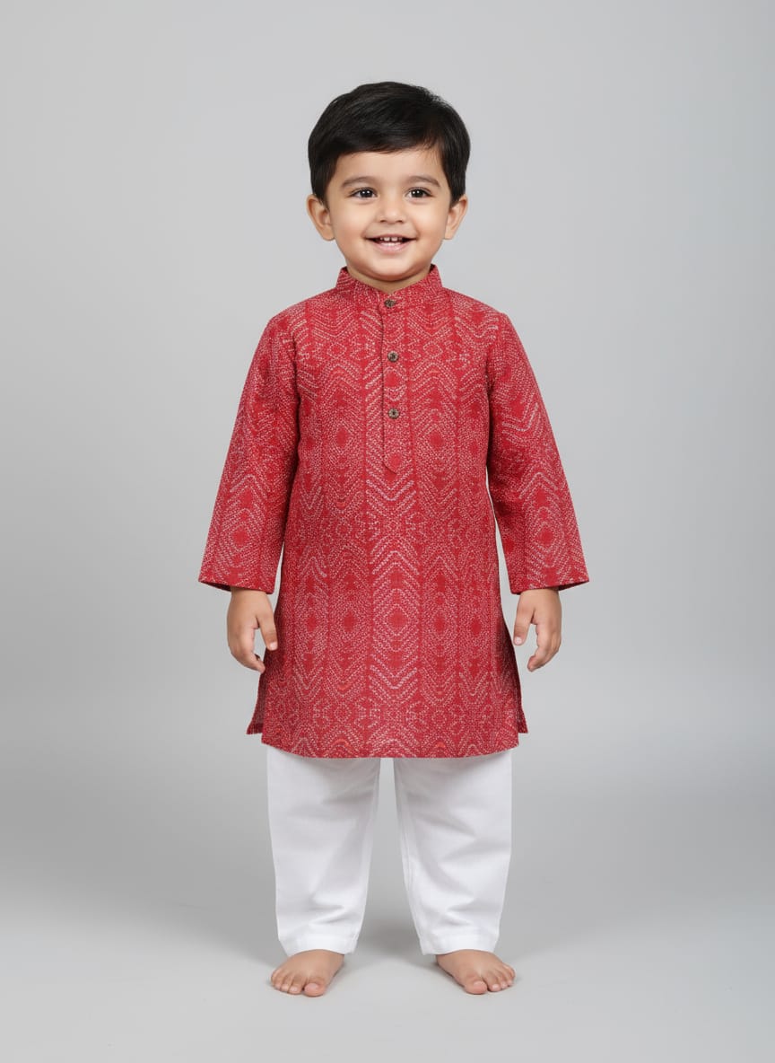Kids Printed Kurta Pajama Set