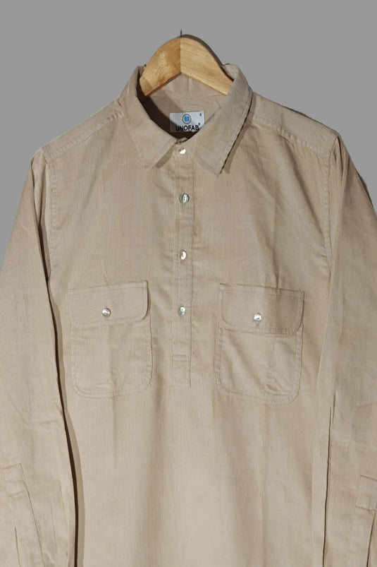 Translation missing: en.Corduroy Pathani Kurta with White Salwar