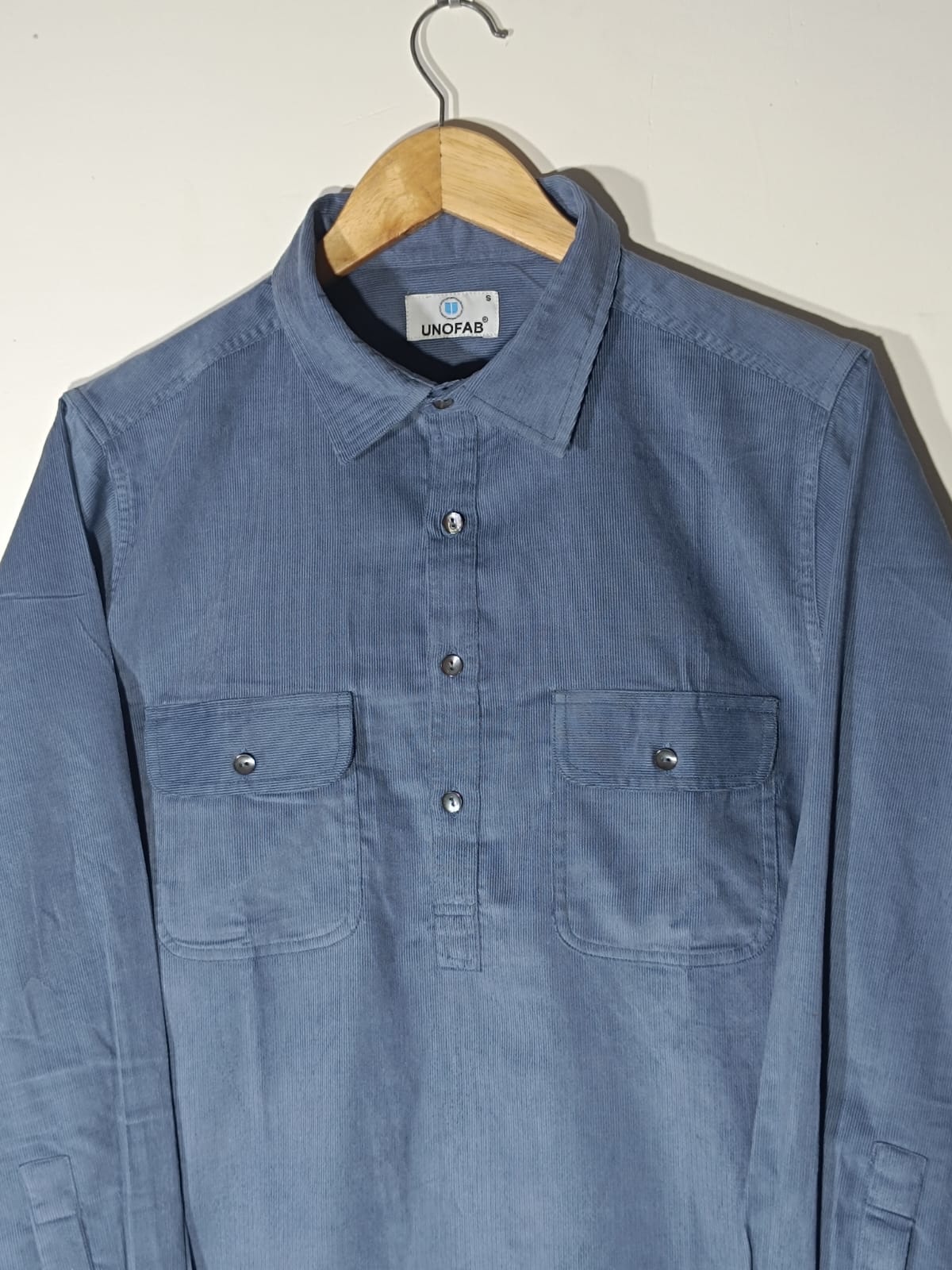 Corduroy Pathani Kurta with White Salwar