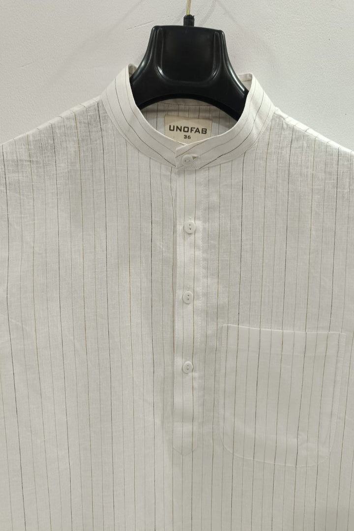 Translation missing: en.Men's Linen Cotton Striped Kurta