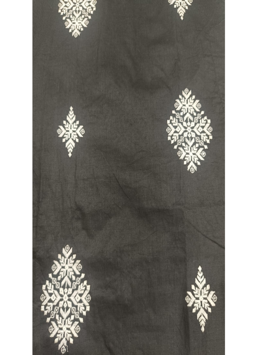 Embroidered Kurta with white Pant cut Pajama