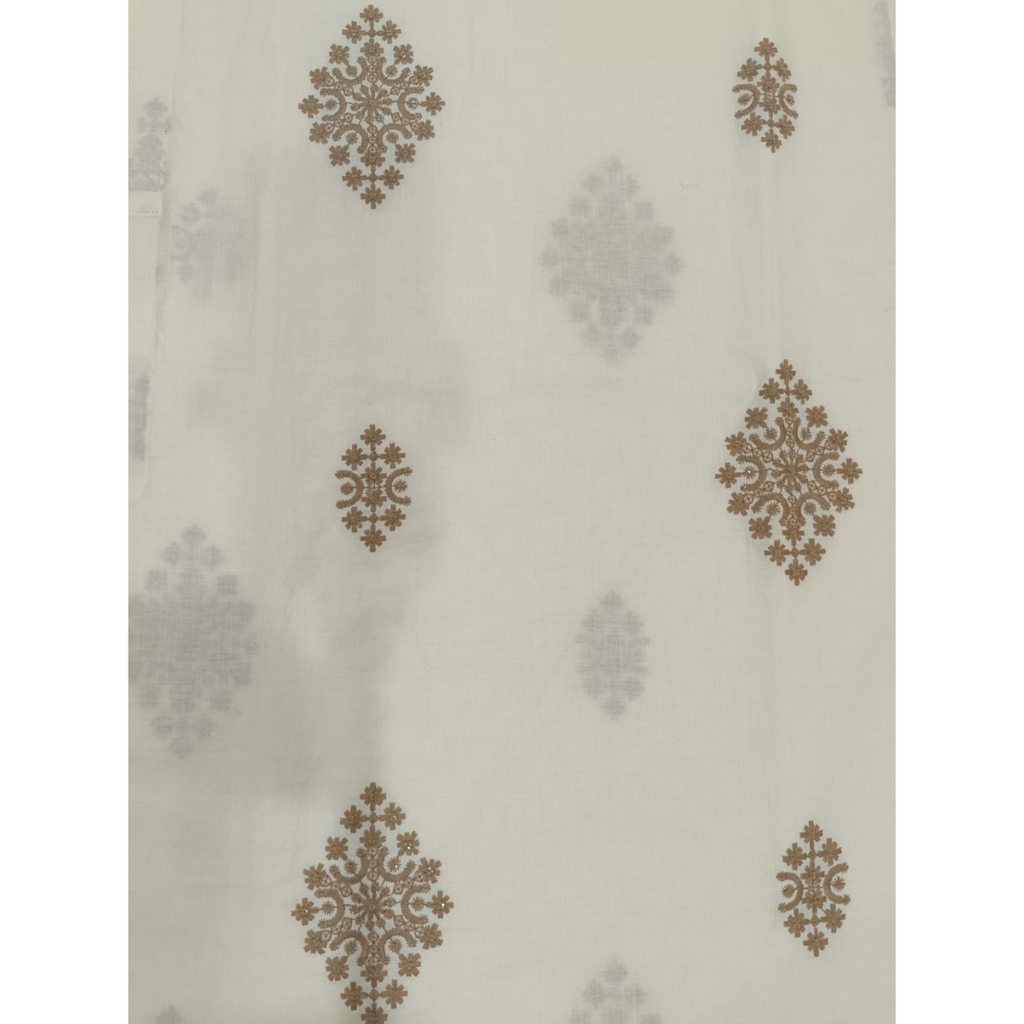 Embroidered Kurta with White Pant Cut Pajama