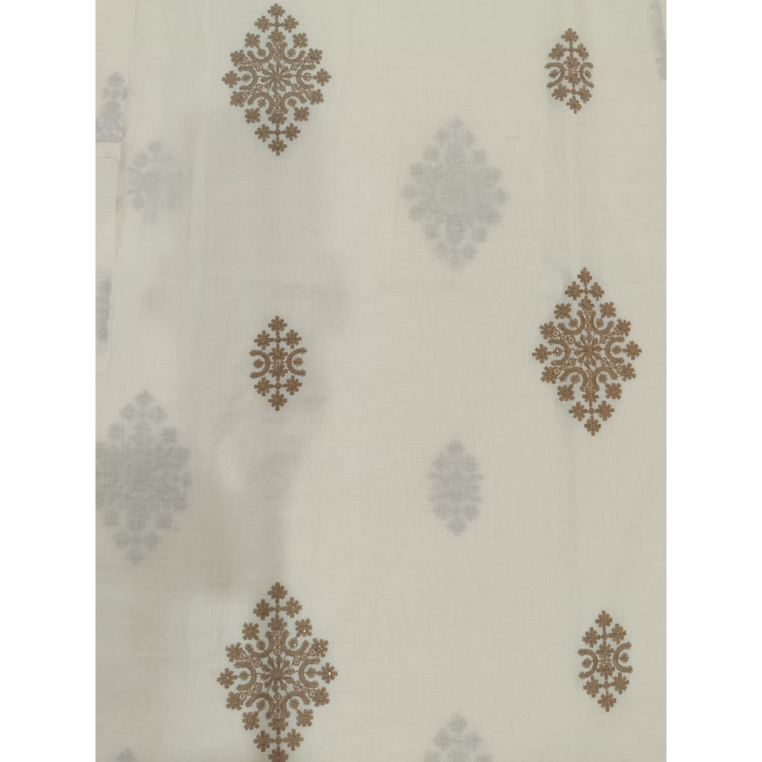 Embroidered Kurta with White Pant Cut Pajama