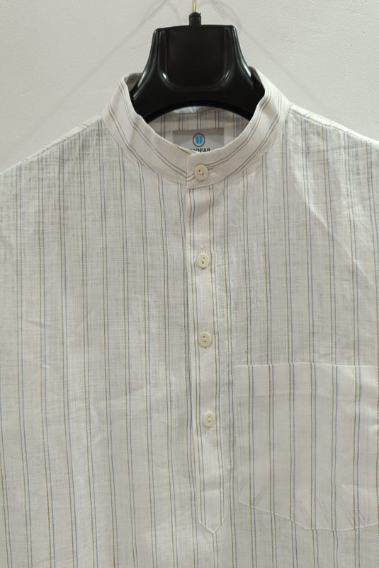 Translation missing: en.Men's Linen Cotton Striped Kurta