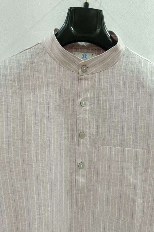 Translation missing: en.Men's Linen Cotton Striped Kurta
