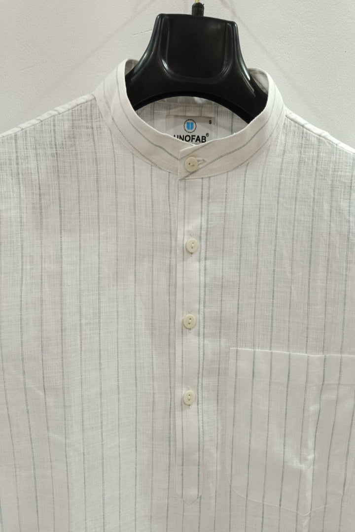 Translation missing: en.Men's Linen Cotton Striped Kurta