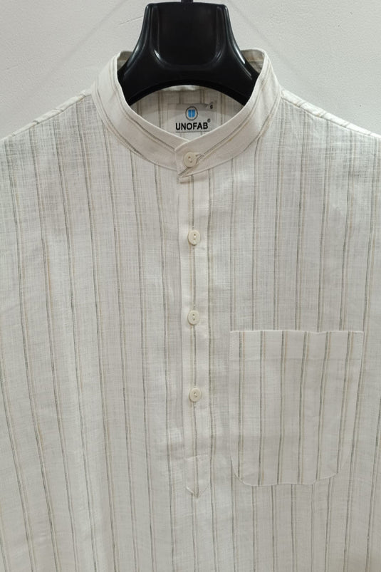 Translation missing: en.Men's Linen Cotton Striped Kurta