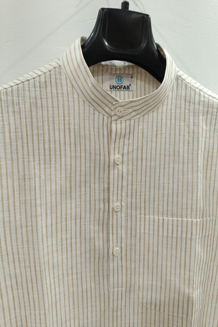 Translation missing: en.Men's Linen Cotton Striped Kurta