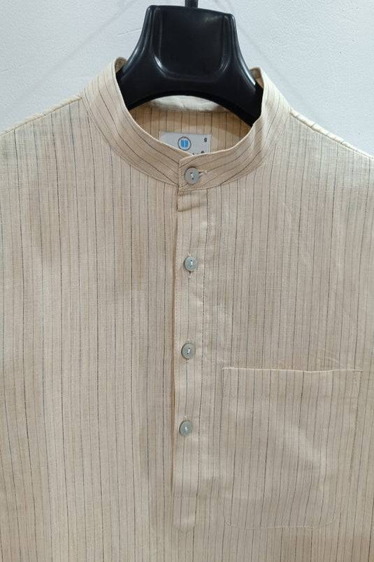 Translation missing: en.Men's Linen Cotton Striped Kurta