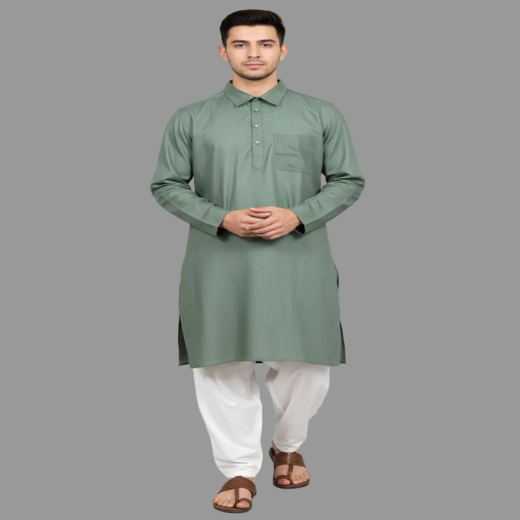 Pathani Kurta with White Salwar