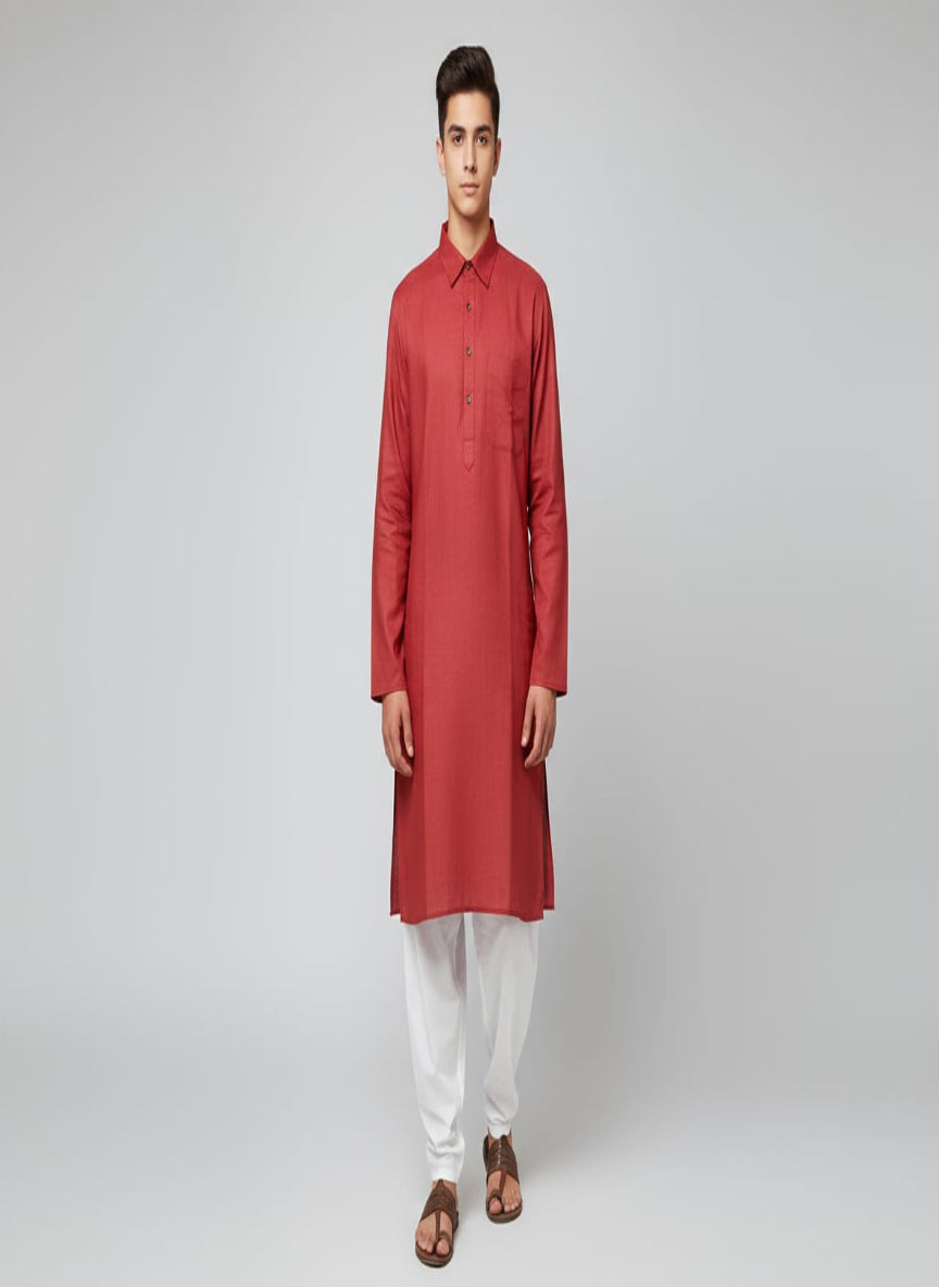 Pathani Kurta with White Salwar