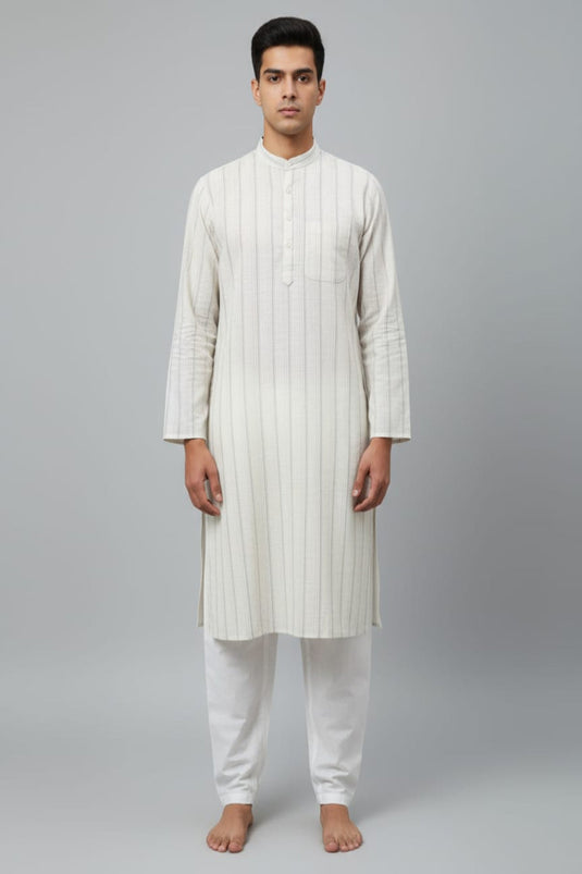 Translation missing: en.Men's Cotton Blend Striped Kurta