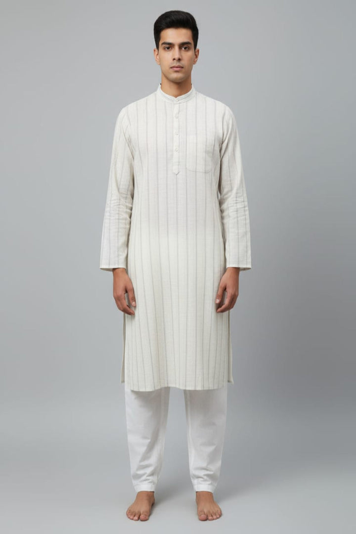 Translation missing: en.Men's Cotton Blend Striped Kurta