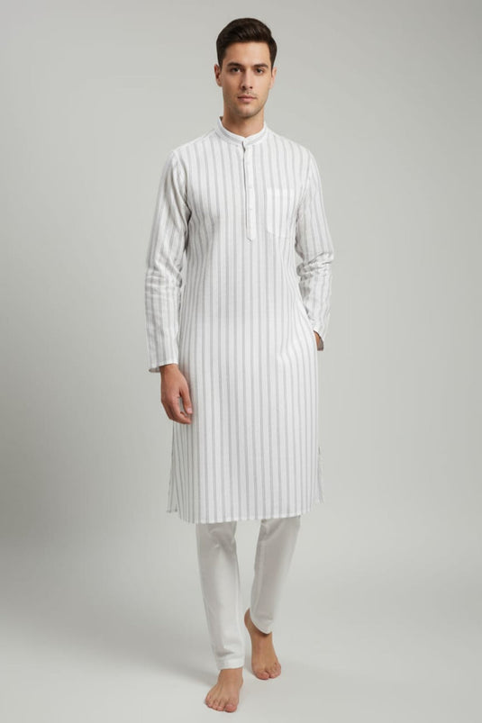 Translation missing: en.Men's Linen Cotton Striped Kurta