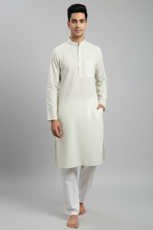 Translation missing: en.Men's Cotton Blend Striped Kurta