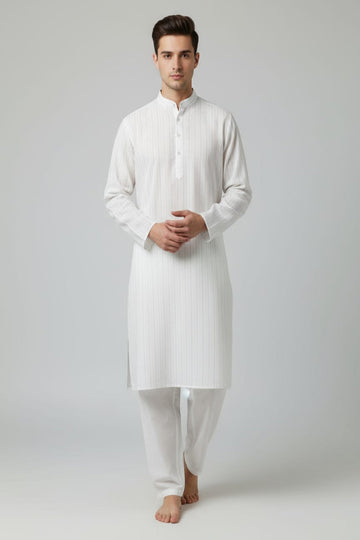 Translation missing: en.Men's Linen Cotton Striped Kurta