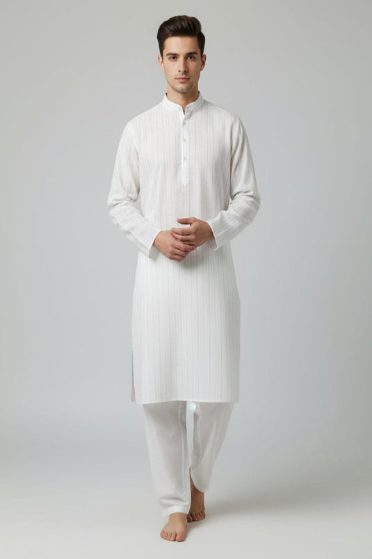 Translation missing: en.Men's Linen Cotton Striped Kurta