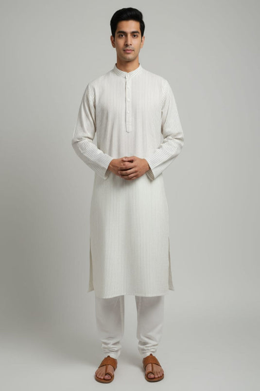 Translation missing: en.Men's Linen Cotton Striped Kurta