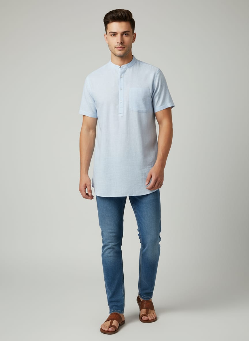 Linen Cotton Super Short Kurta