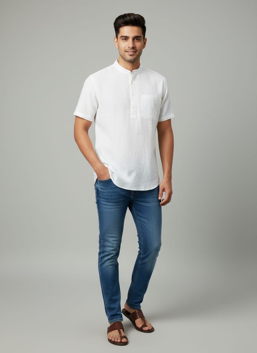 Linen Cotton Super Short Kurta