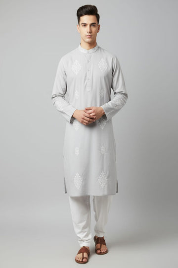 Translation missing: en.Embroidered Kurta with Pant Cut Pajama