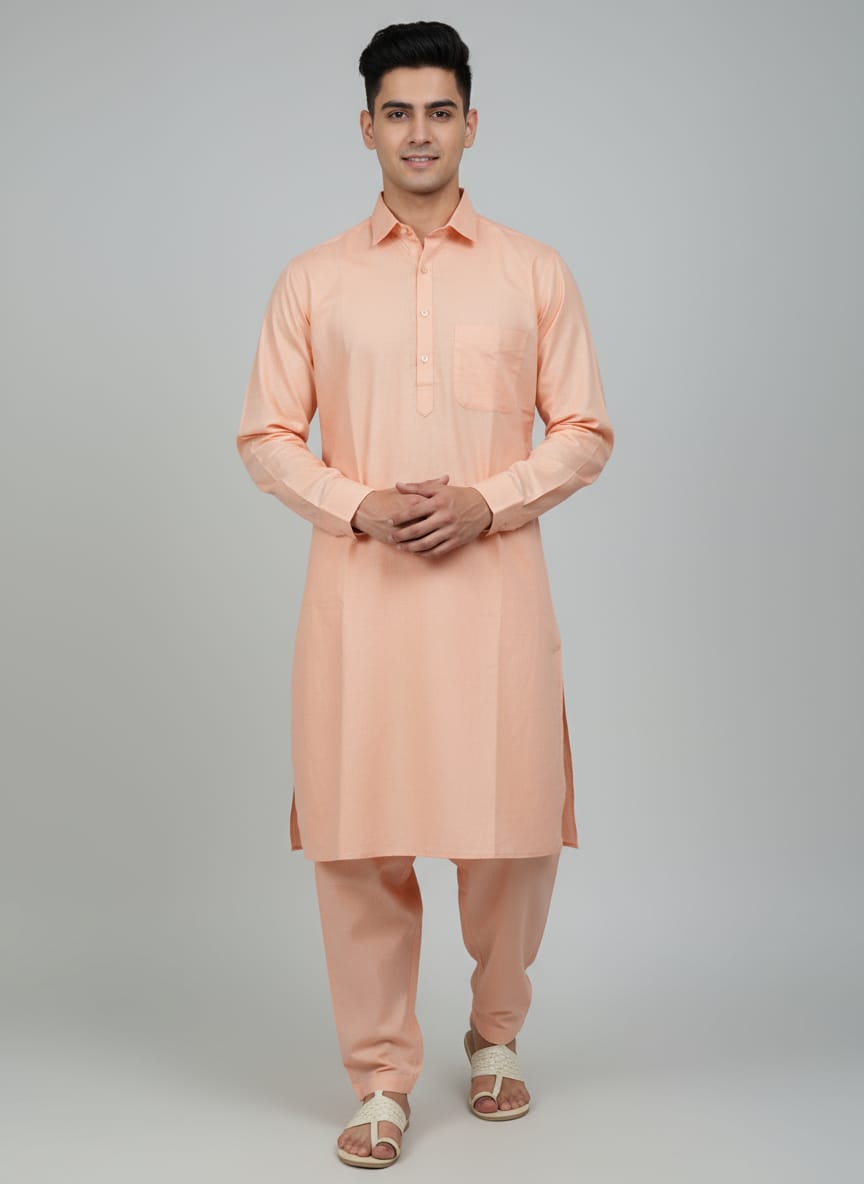 Pathani Kurta with White Salwar