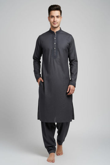Translation missing: en.Embroidered Lawn Cotton Kurta Set