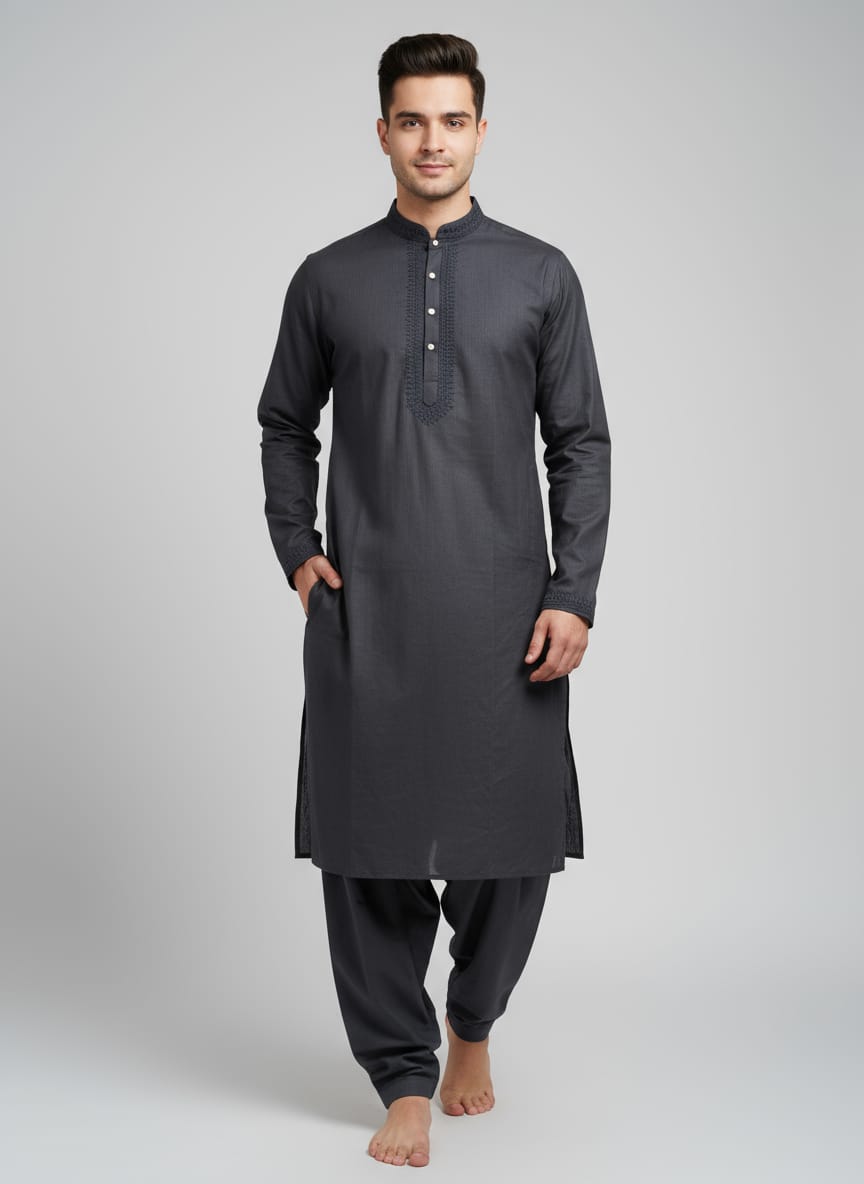 Embroidered Lawn Cotton Kurta Set